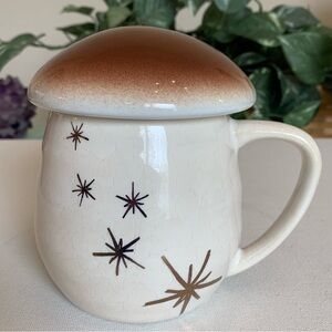 Atomic Starburst Mug Cup W Mushroom Lid Chrissy Teigen Stoneware Coffee Tea 18oz